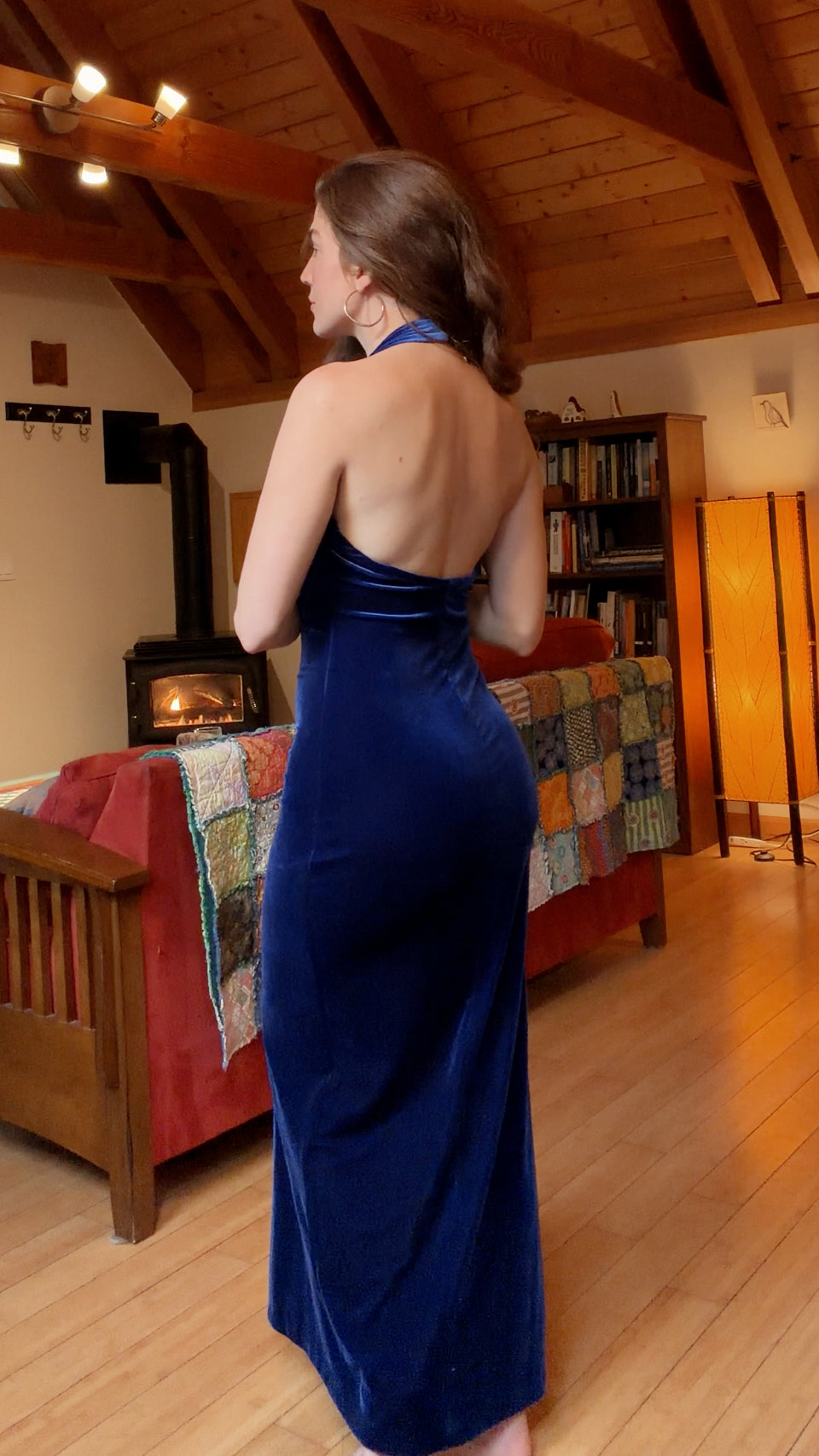 Rare Vintage Blue Velvet Maxi