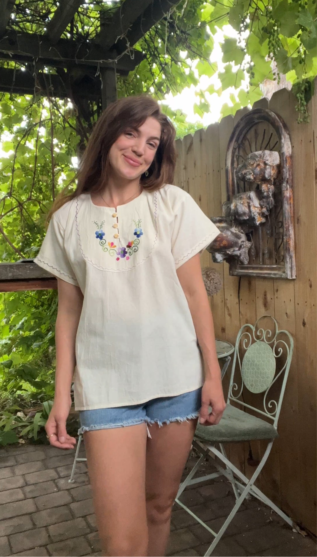 1970’s embroidered raw cotton tee