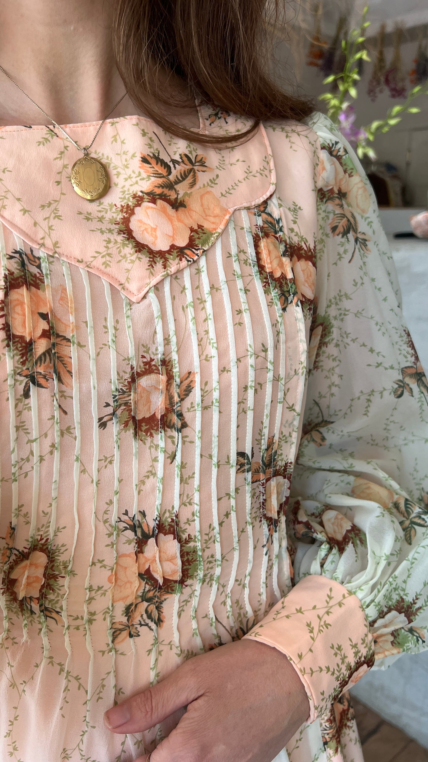 1970’s peach prairie dress