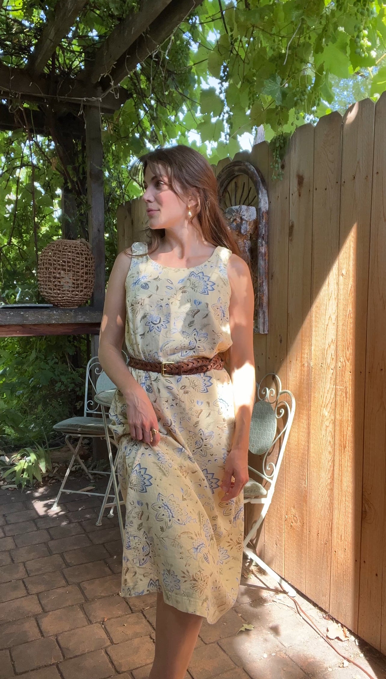 Classic butter denim cottage dress