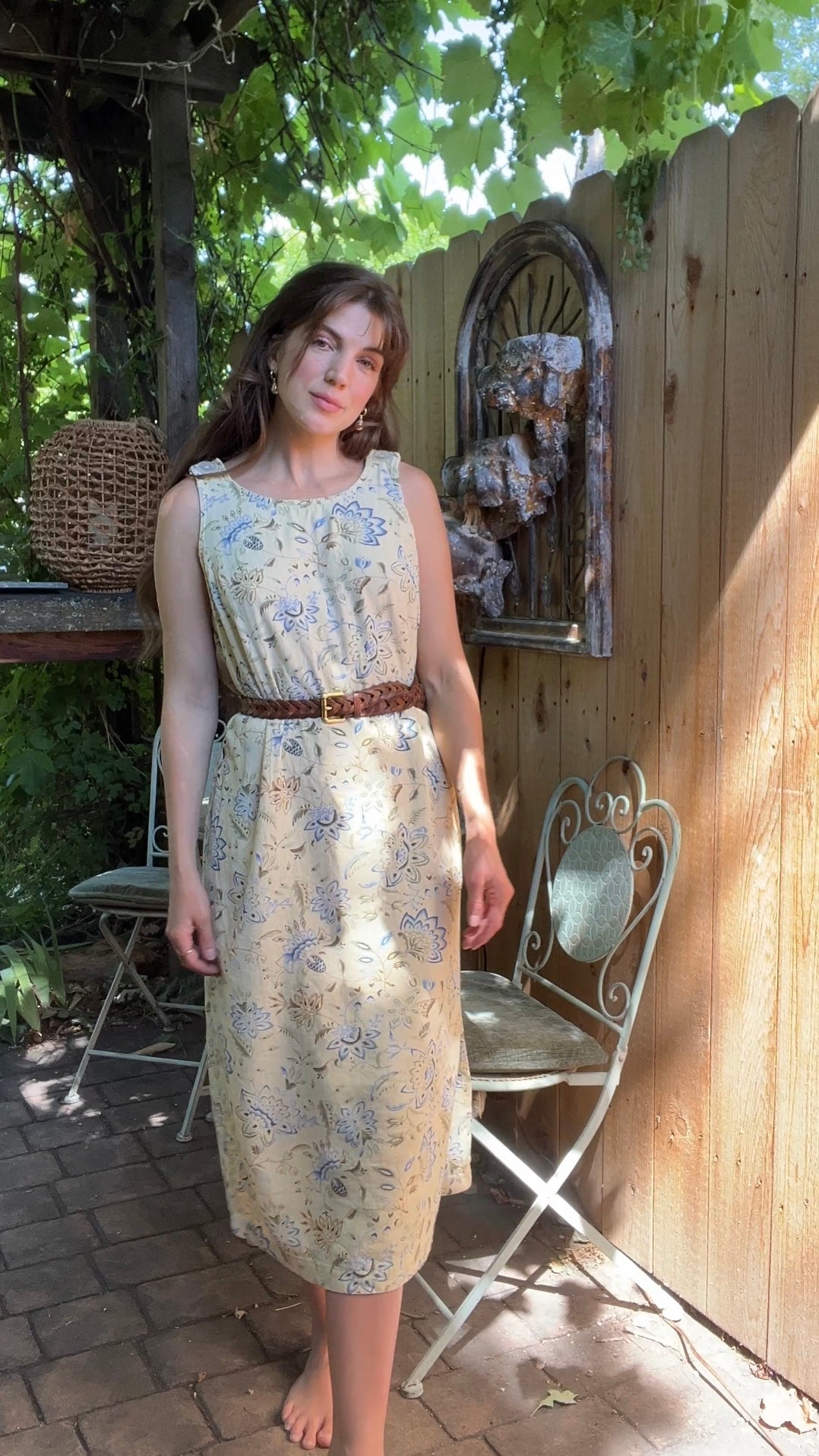 Classic butter denim cottage dress