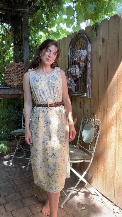 Classic butter denim cottage dress