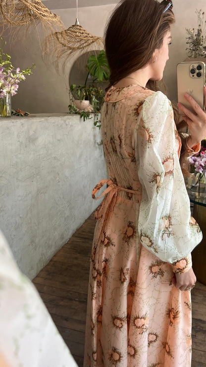 1970’s peach prairie dress