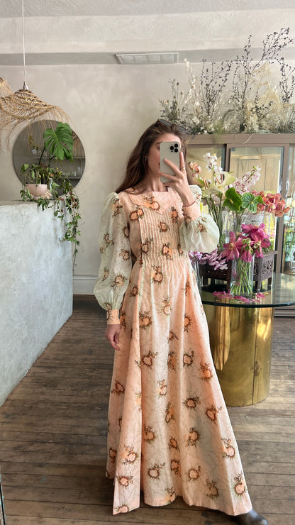 1970’s peach prairie dress