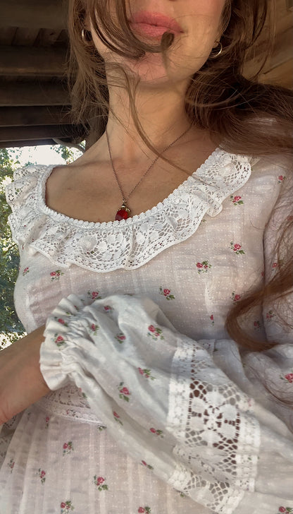 Rare 1970s woven prairie dress