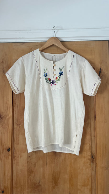 1970’s embroidered raw cotton tee