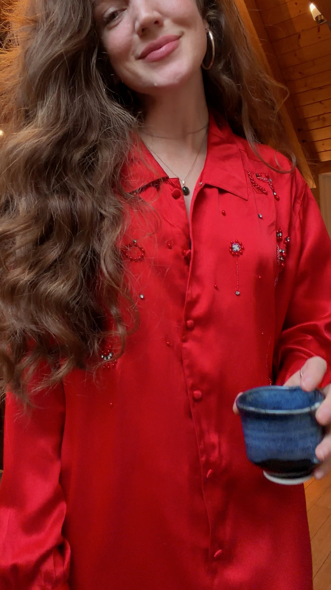 Rare silk gold label VS sleep shirt