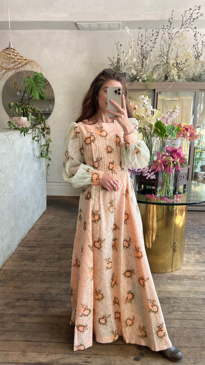 1970’s peach prairie dress
