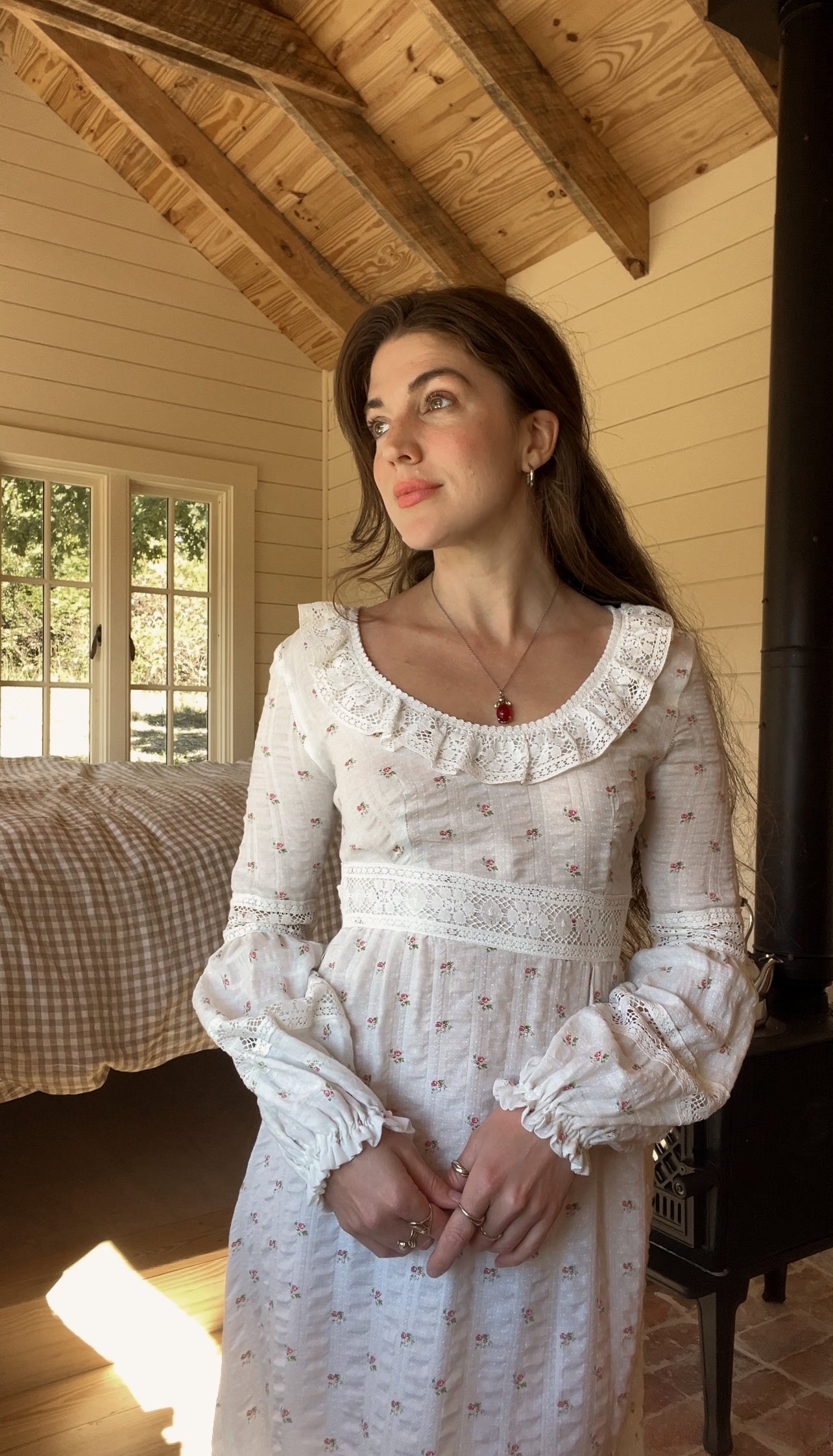 Rare 1970s woven prairie dress