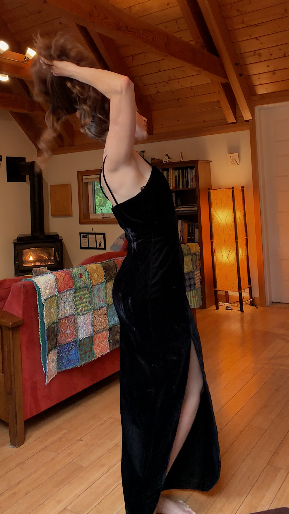 90s Classic Velvet Maxi Dress