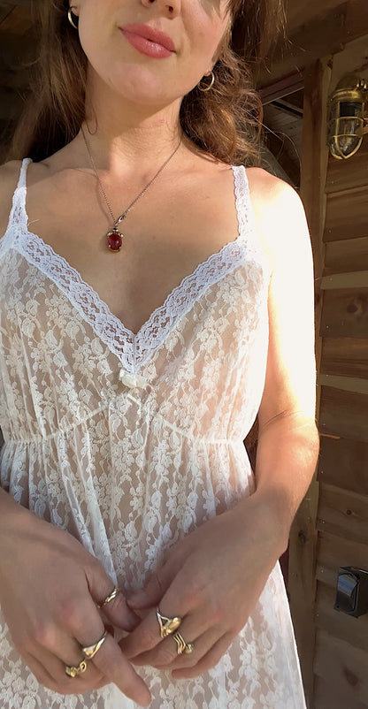 60s pure lace slip dress