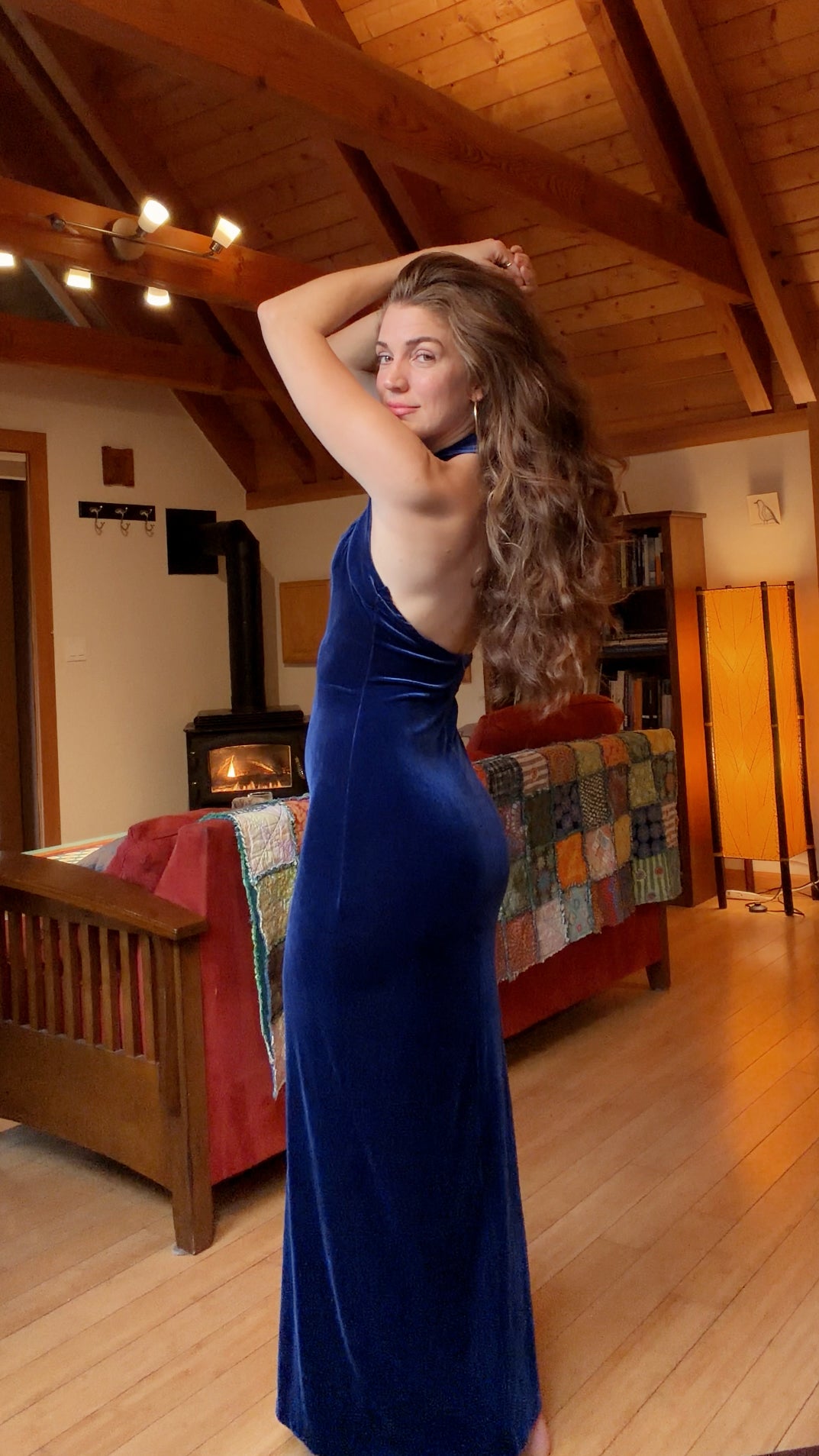 Rare Vintage Blue Velvet Maxi