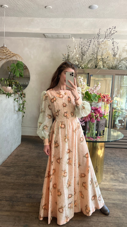 1970’s peach prairie dress