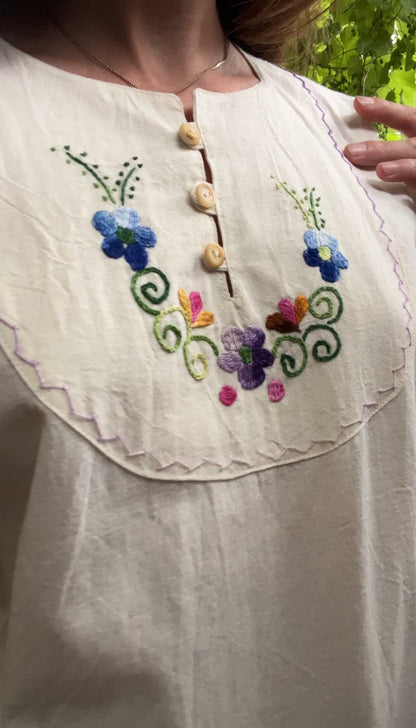 1970’s embroidered raw cotton tee