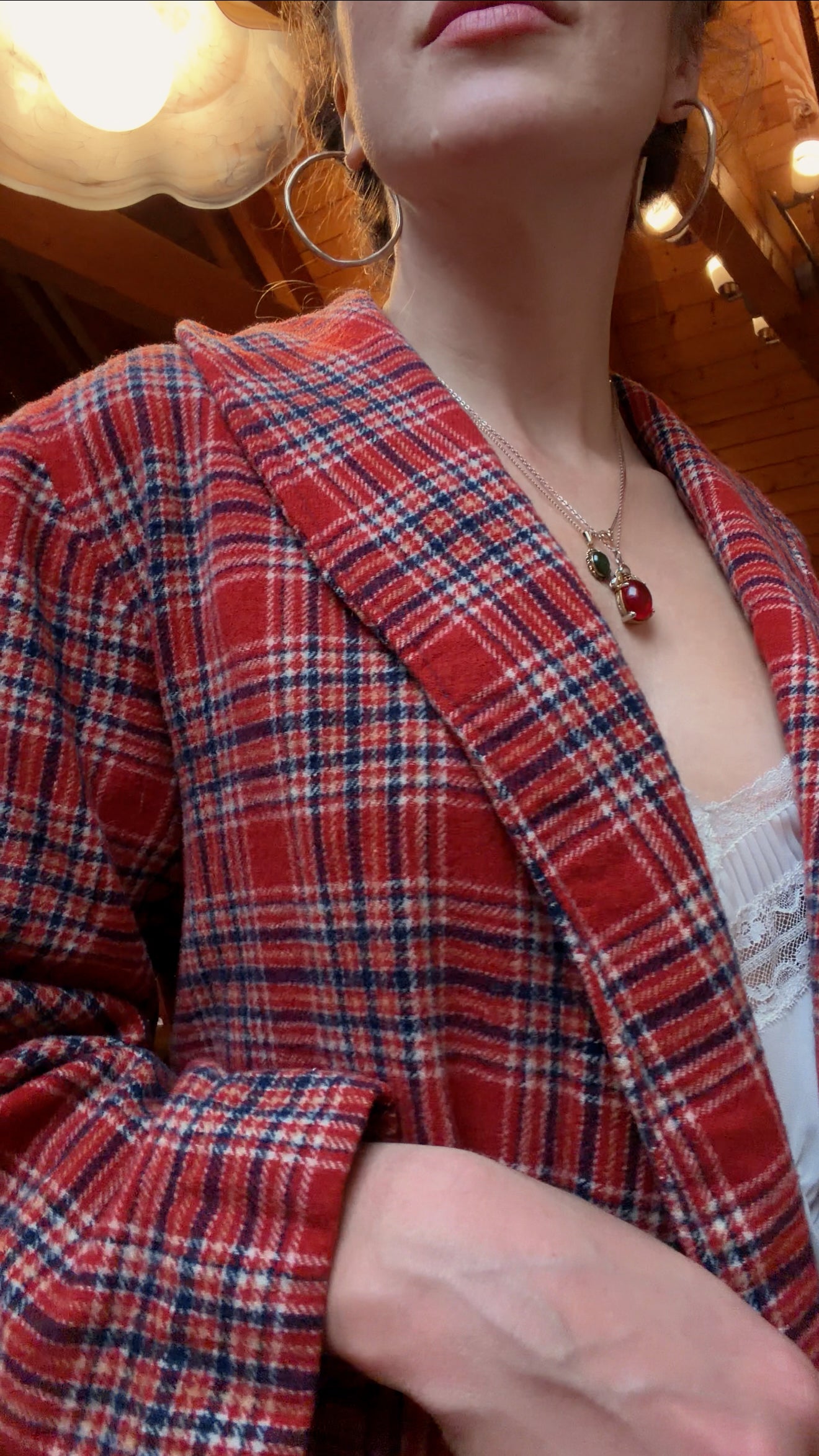 70s Pendleton red plaid robe