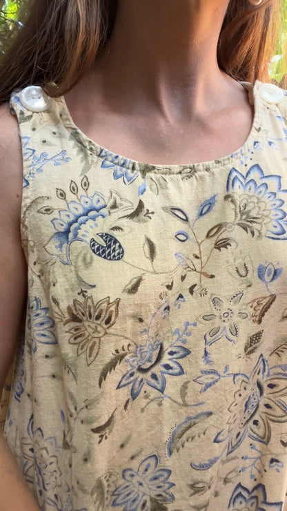 Classic butter denim cottage dress