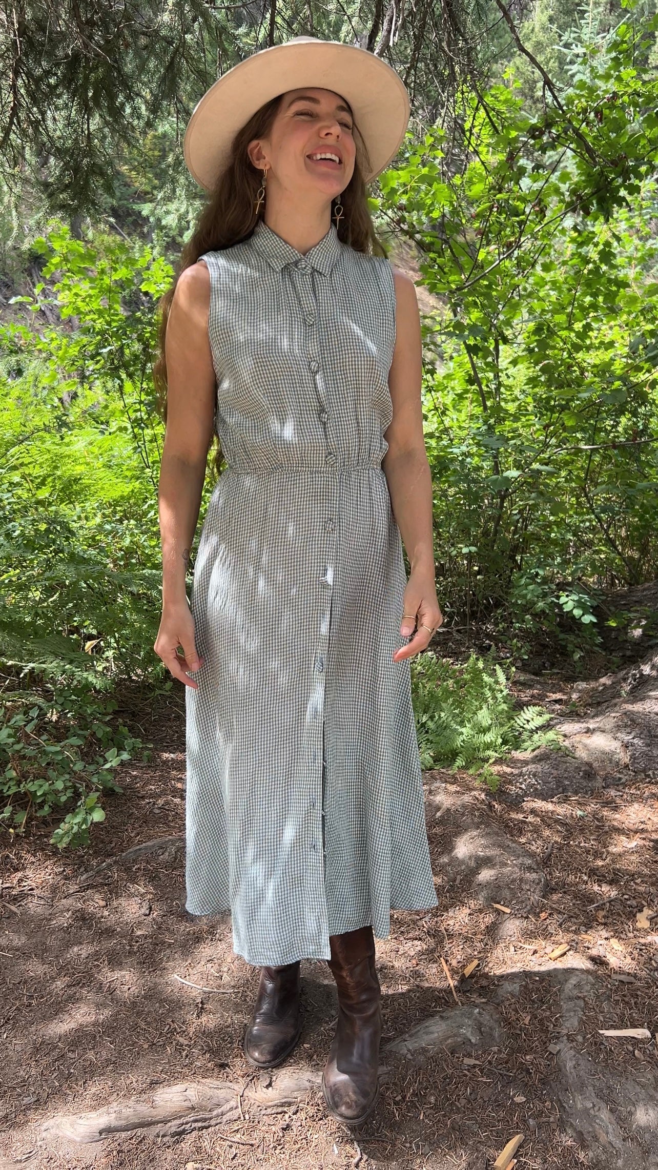 1970’s summer gingham dress
