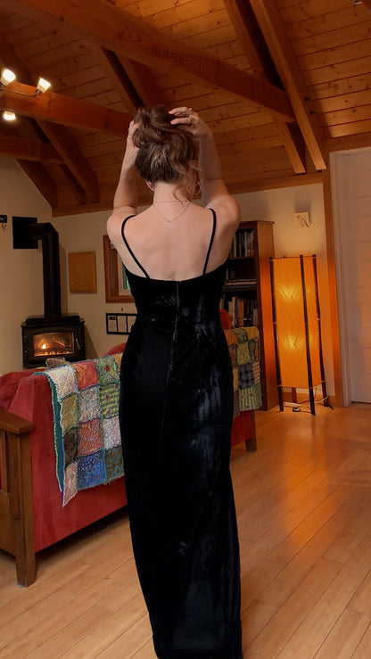 90s Classic Velvet Maxi Dress
