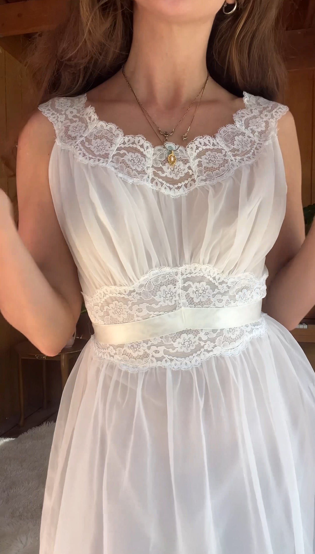 1960’s bridal peignoir nightgown