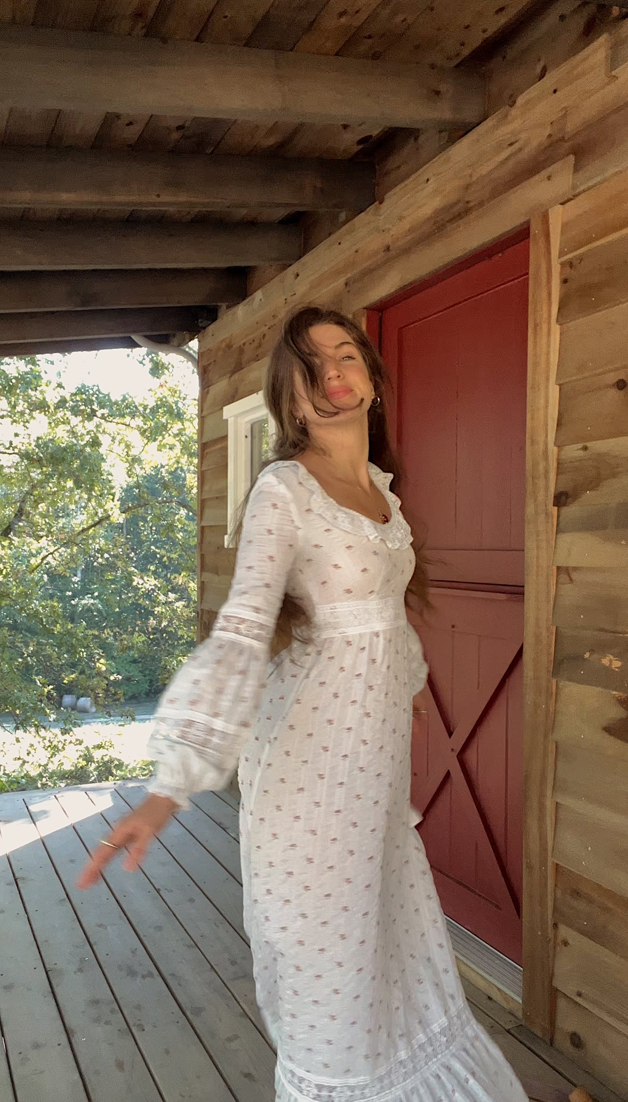 Rare 1970s woven prairie dress