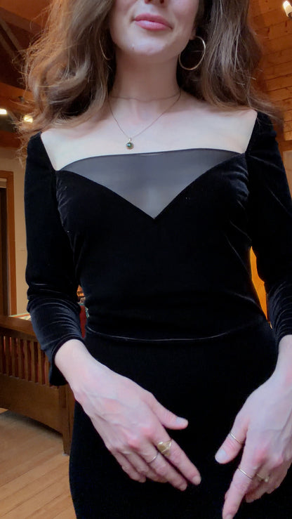 Majestic 90s black velvet maxi