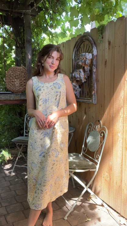 Classic butter denim cottage dress
