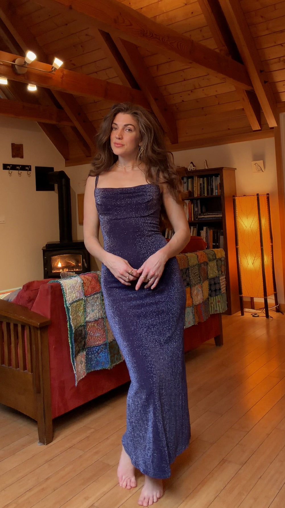 90s Purple Shimmer Maxi